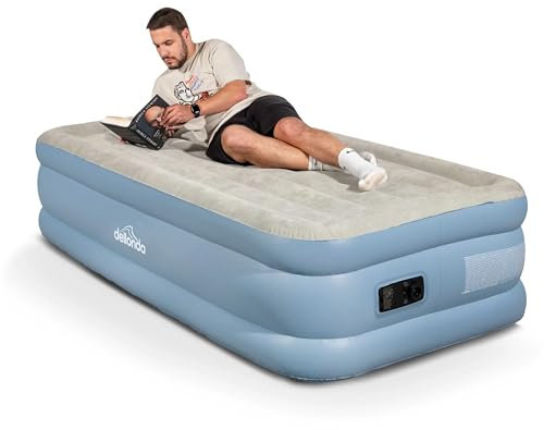 Dellonda Single Deluxe High Raised Air Bed with Built-In Electric Pump & Carry Bag - DL146