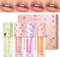 4 Pièces Huile a Levre Set, Lip Oil Aromatisés Aux Fruits, Gloss Liquide Brillant Hydratant pour Femmes Gilrs Soins des Lèvres Réparateur et Maquillage des Lèvres