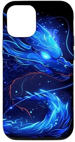 fliegender japanischer Drache in blau Hülle für iPhone 12/12 Pro