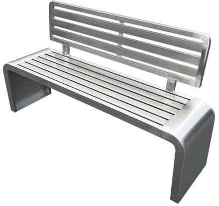 NRNQMTFZ Gartenbank Moderne Parkbänke für den Außenbereich,Edelstahl Gartenbank Mit Rückenlehne,Wetterfest Parkbank,für Terrasse & Balkon & Garten(150cm/59in)