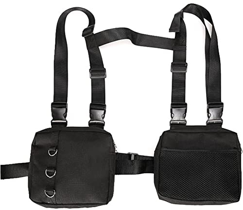 Zghhc 1pc Punk Brust Tasche Outdoor Funktionale Weste Tasche Zwei Harness Brust Rig Tasche Streetwear Taille Pack Für Sport Wandern Laufen