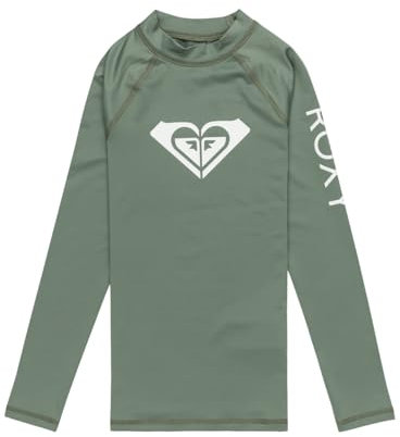 Roxy Long Sleeve UPF 50 Rash Vest WHOLE HEARTED LS Girls Green 8/S