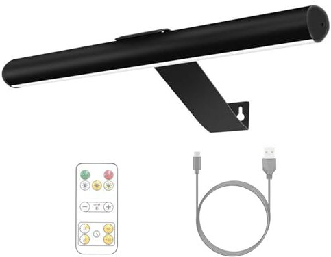 GZZBMY LED Lampe Murale à TéLécommande Applique Murale sans fil AlimentéE Par Batterie Avec Minuterie Dimmable Luminaire Mural rechargeable télécommande murale sans fil corps métallique (Noir,40cm)