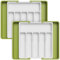 Lifewit Range Couverts, Plateau d'Ustensiles Extensible pour Tiroir, Organisateur de Tiroir Réglable pour la Cuisine, Rangement Plastique pour contenir des Cuillères, Paquet de 2, Vert et Blanc