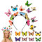 Schmetterling Haarreif,Schmetterlinge Kopfschmuck und 8 Stück Haarspangen,Braut Stirnband Haarband,Buntes Fasching Fascinator Haarreifen,Fee Haarschmuck für Frauen Karneval Accessories Mädchen Damen