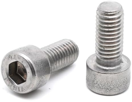 10x Vis CHC M8 x 16mm inox - Vis BTR en Acier Inoxydable A2 Six pans Creux Tête Cylindrique - DIN 912 tête ronde pour rondelle et écrou