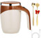Vaso mezclador magnético automático, taza de café con agitación automática | Vaso mezclador de café recargable de acero inoxidable, taza mezcladora de café | 2 cucharas mezcladoras de café, batidor de