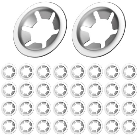 BOUMVID Rondelles Metal de Blocage M3 x 9mm, 40 Pièces Dents Internes Verrouillage Circlip Rondelles Inox 304, Universel Large Rondelle Circlips, Vitesse Pousser Clips de Fixations