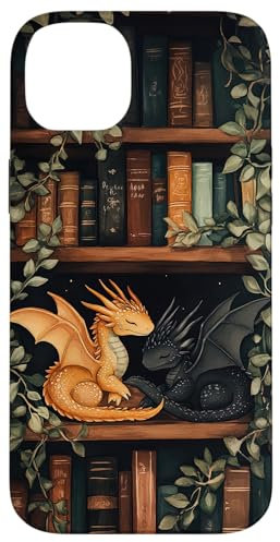Cute Dragons On Bookshelf Book Dragon Bookworm Book Lover Case for iPhone 14 Plus
