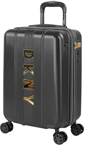 DKNY - Trolley Handgepäck Cabin Trolley Koffer Reisekoffer Hartschalenkoffer mit Mit TSA-Schloss - Kabinengepäckgröße 55x40x23, Schwarz