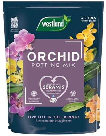 Westland Orchid Potting Mix– Specially Formulated for Orchids, Well-Draining, Peat-Free, Promotes Healthy Root Growth, Ideal for Phalaenopsis, Cymbidium, and Dendrobium Orchids (4L)