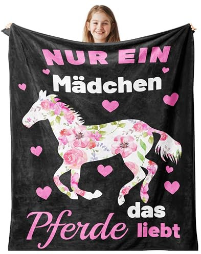 Bawzoey Pferde Mädchen Geschenk, Pferde Sachen Geschenke für Mädchen/Tochter, Pferdeliebhaber Decke 130CMx100CM