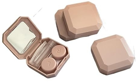 YZWHKJ Contact Lens Cases,Contact Lenses Holder Box 10pcs Candy Color Contact Lenses Box Solid Color Portable Contact Lens Case Suction Stick Set for Travel Kit Holder(Pink)