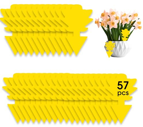 DTXDTech 57 Stück Gelbtafeln Gegen Trauermücken, Schädlingsbekämpfung Insektizidfreie, Gelbsticker, Hochwirksame Fliegenfalle, Sicher Geruchlos Klebefalle, Fruchtfliegenfalle Für Innen-Außenbereich