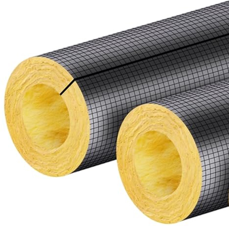 Rohrisolierung Steinwolle, 1 M Rohrisolierung Schaumstoff mit Selbstklebender Aluminiumfolie für Wasser- und Klimaanlagenrohre(27x50mm)