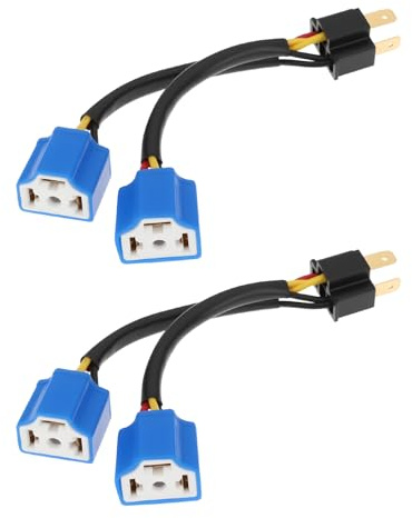 VGOL 9003 HB2 H4 Scheinwerfer-Splitter-Kabel-Adapter-Kabelbaum, 30 cm Gesamtlänge für H4-Leuchtmittel, 2 Stück