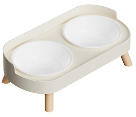 Ensemble de bols de nourriture et d ' eau pour chats, mangeoire surélevée pour animaux de compagnie, double bol avec conception antiéclaboussures, base pour chats et chiens, lavable lave-vaisselle