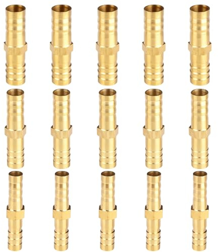 argtnayk 15 pièces raccord cannelé laiton droit 4/5/6mm, embout cannelé laiton, raccord tuyau 6mm, connecteur droit étanche pour air, eau, carburant, huile et gaz inerte