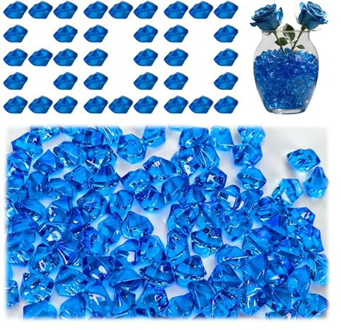 Hexizexi Dekosteine 800 Stück Blau Acryl Deko Diamanten Muggelsteine | Dekosteine für Vasen Diamanten Deko für Vasen Party Tischdekoration Kunsthandwerk