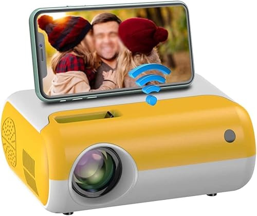 Mini WiFi Projector, 1080p, 3800 Lumens, Home Cinema LED Projector for Movies, Compact and Portable Design