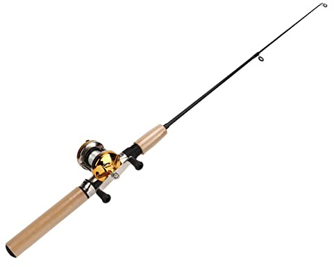 Hiraith Set di Attrezzi da Pesca Sul Ghiaccio Ultraleggero Portatile con Mulinello Resistente per Adulti - Kit Completo di Canna da Pesca Sul Ghiaccio per gli Appassionati di Invernale