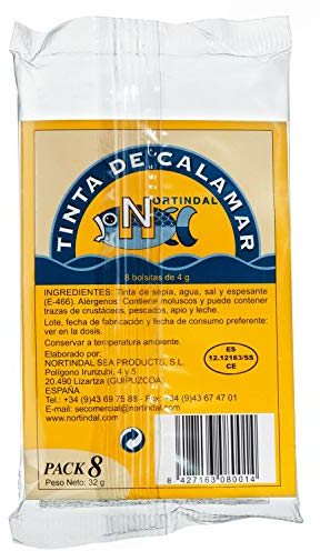 Tintenfisch-Farbe, flüssig, in Portionstütchen, 32g, 8 x 4g