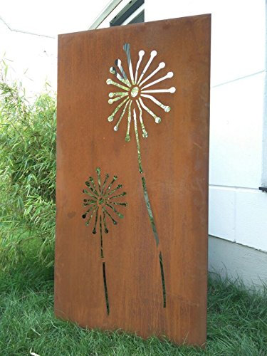 Zen Man Garten Sichtschutz aus Metall Rost Gartenzaun Gartendeko edelrost Sichtschutzwand 031654-1 150 * 75 * 2cm