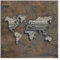 Vliestapete Holz Rost Weltkarte Premium, HxB: 240cm x 240cm
