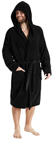 CityComfort Vestaglia Uomo Invernale in Pile (XL, Nero Oscuro)