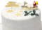 Evelay Merry Christmas Cake Decoration 4 Pieces Santa On Sleigh Yule Log Cupcake Toppers Santa's Sleigh With Reindeer Sign 2 x Holly (Set of 4)