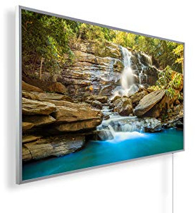 Könighaus 600W Infrarotheizung mit Bild in HD Qualität - inkl. Thermostat - TÜV SÜD + 5 Jahre Garantie - Doppelter Überhitzungsschutz - Infrarot Wandheizung - Motiv: 25. Wasserfall