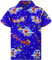 King Kameha Funky-Hawaii-Hemd, Weihnachten, Herren, Kurzarm, Christmas-Surf-Santa, Blau, 4XL