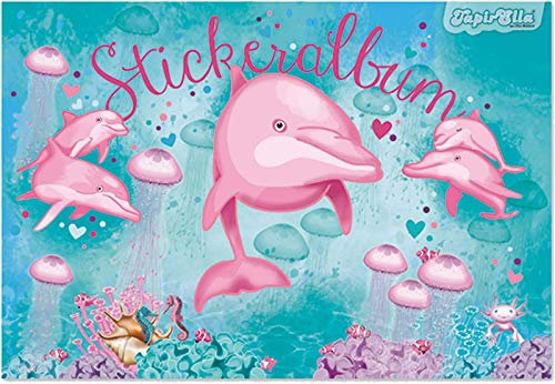 Stickeralbum * ROSA Delfine * | 72020 | Basteln Kindersticker Aufkleber Glitter Stickerbuch für Kinder