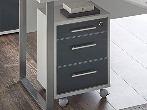 möbelando Rollcontainer Bürocontainer Beistellcontainer Rollwagen Büromöbel Olivia I