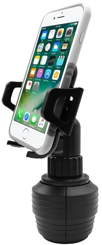 Macally Cup Holder Mount - Universal Car Phone Holder for iPhone, Samsung & Smartphones