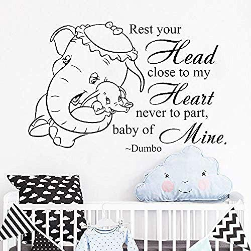Wandaufkleber Dumbo Quote Wandtattoo Elefant Vinyl Aufkleber Tapete Für Kinderzimmer Baby Kindergarten Kunst Aufkleber Wandbild Schlafzimmer Wohnkultur 86X57 Cm