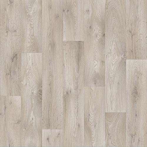 247Floors Forli Wood Plank Effect Vinyl Flooring 2.3mm Realistic Foam Backed Slip Resistant Lino (2.5m x 2m / 8ft 2 x 6ft 6, Pale Beige Planks)