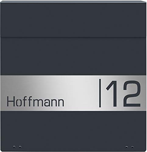 Frabox® Design Briefkasten Namur Edition Anthrazitgrau RAL 7016 mit Hausnummer & Namen