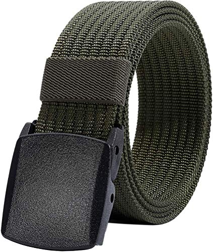 LionVII Herren Nylon Gürtel Tactical Military mit Kunststoffschnalle 130cm(Armeegrün)