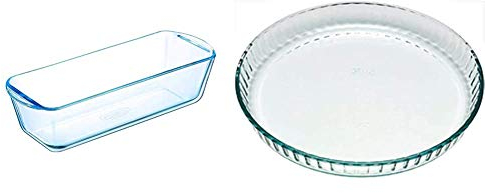 Pyrex - Bake & Enjoy - Moule à Cake en Verre 28 cm & 1040902 Bake & Enjoy Moule à Tarte en verre Ø 28 cm