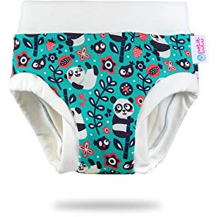 Petit Lulu Training Überhose Größe M (11,5-16 kg) Fluffy Organic Baby Trainerhöschen Waschbar & Wiederverwendbar Stoffwindeln Hergestellt in EU (Panda)