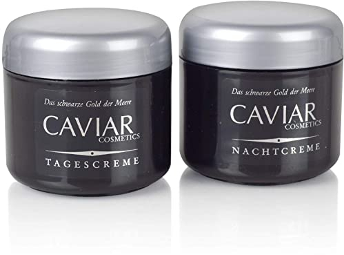 2x 125ml Anti-Aging KAVIAR EXTRAKT Gesichtscreme, Tagescreme und Nachtcreme Set, Feuchtigkeitspflege, Feuchtigkeitscreme für Gesicht