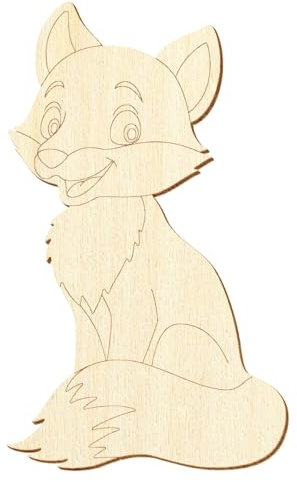 Holz Fuchs V2 - Deko Basteln 5-50cm, Pack mit:10 Stück, Höhe:5cm hoch