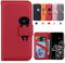 Cover Samsung S20 Ultra 5G, Custodia Samsung S20 Ultra, Flip Cartoon Portafoglio Case per Samsung Galaxy S20 Ultra 5G(6,9) con Kickstand Fuction, Slot per Schede -Gatto, Rosso