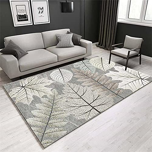 Teppich Anti Rutsch Kinderzimmerteppich Junge Grauer Blattdruckteppich, langlebig und Nicht verblasste Indoor / Outdoor-Teppich Mint Teppich 40x60cm