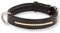 MONKIMAU Hundehalsband aus Leder - Halsband für Hunde mit Perlen in schwarz gepolstert (M: 30mm x 55cm)