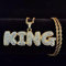 zxcs Men Hip Hop Letters Pendant Necklace with 13mm Miami Cuban Chain Iced Out Bling HipHop Necklaces Male Charm Jewelry-gold color,16inch(40cm)