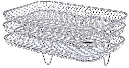 Air Fryer Rack for Ninja Dual Air Fryer,Stainless Steel Multi-Layer Stackable Dehydrator Rack Air Fryer Accessorie for Ninja Air Fryer Accessories (B)