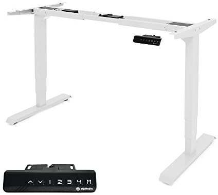 Ergotopia Desktopia One – Höhenverstellbarer Schreibtisch Gestell, Elektrisch höhenverstellbares Tischgestell, TÜV-geprüft, Schreibtisch höhenverstellbar mit Doppelmotor-System, 7 Jahre Garantie