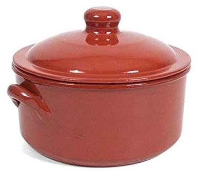 Olla cazuela cacerola arcilla terracota con tapa 25 cm artesanal